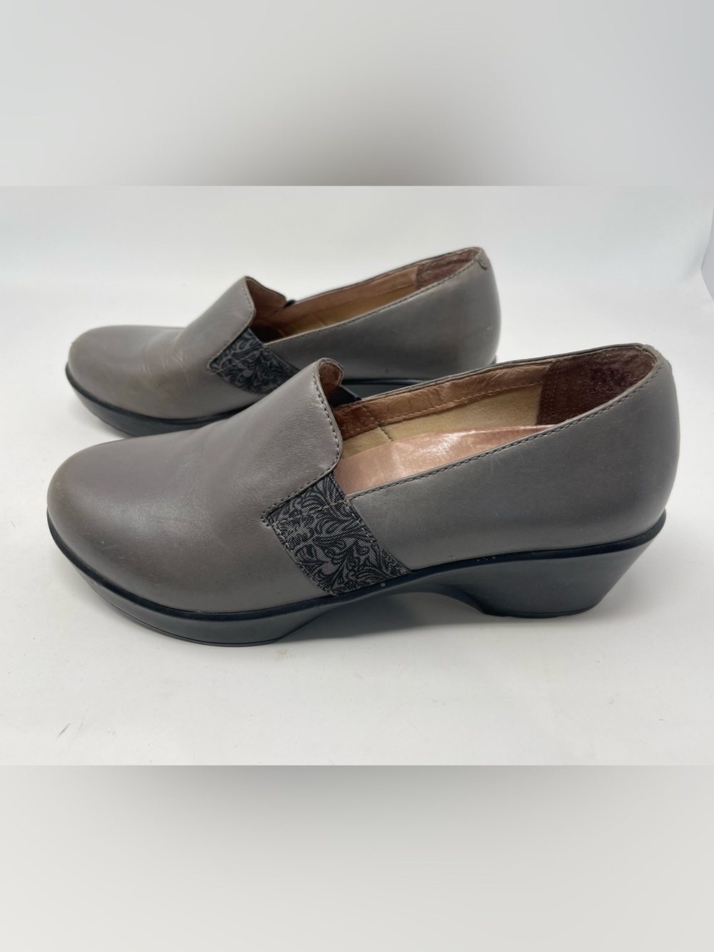 Dansko Women's Grey Slip-On Leather Comfort Loafers